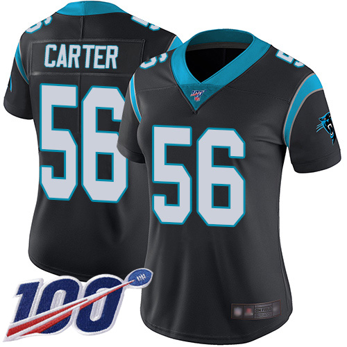 Carolina Panthers Limited Black Women Jermaine Carter Home Jersey NFL Football #56 100th Season Vapor Untouchable->carolina panthers->NFL Jersey